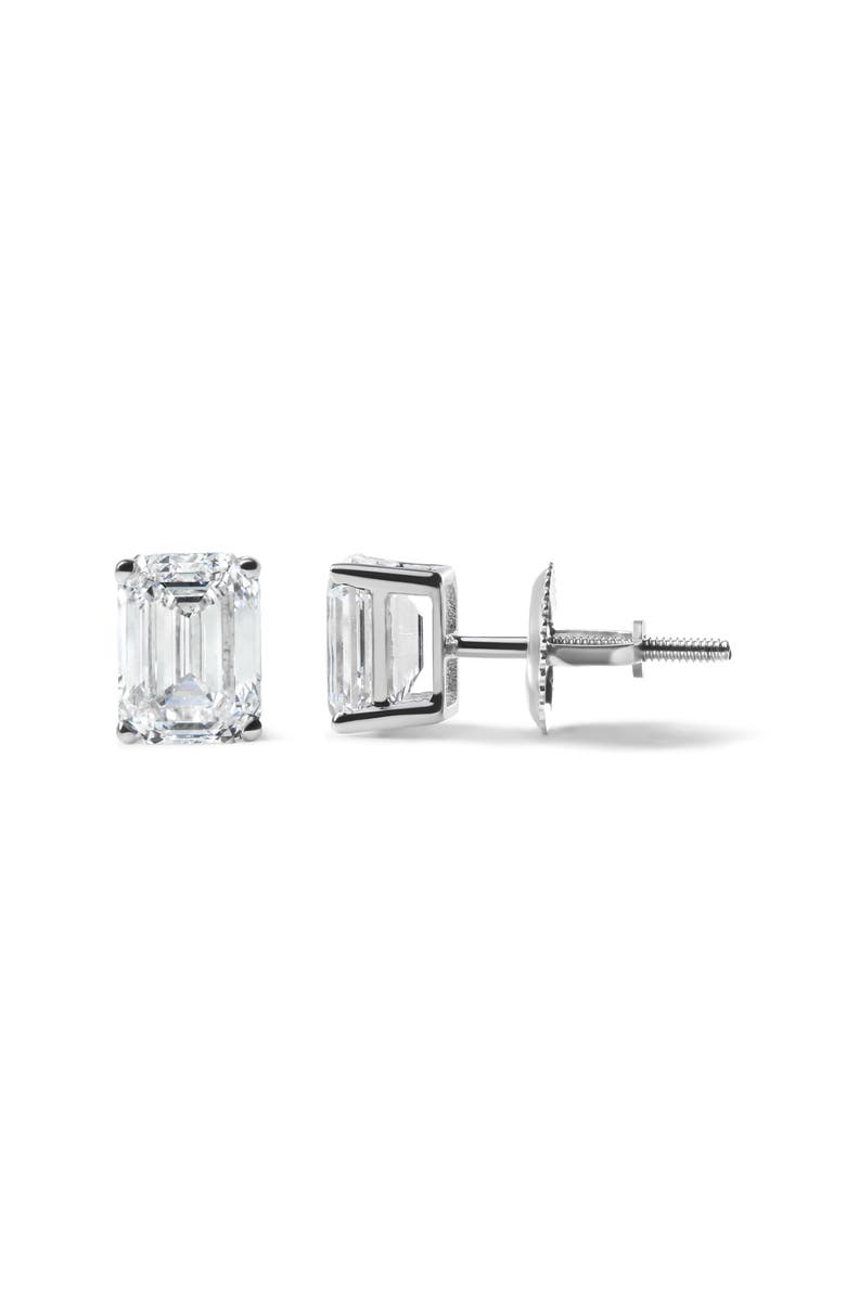 Haus of Brilliance 14K White Gold 2.0 Ct Emerald Lab Grown Diamond Solitaire Stud Earrings, Alternate, color, White
