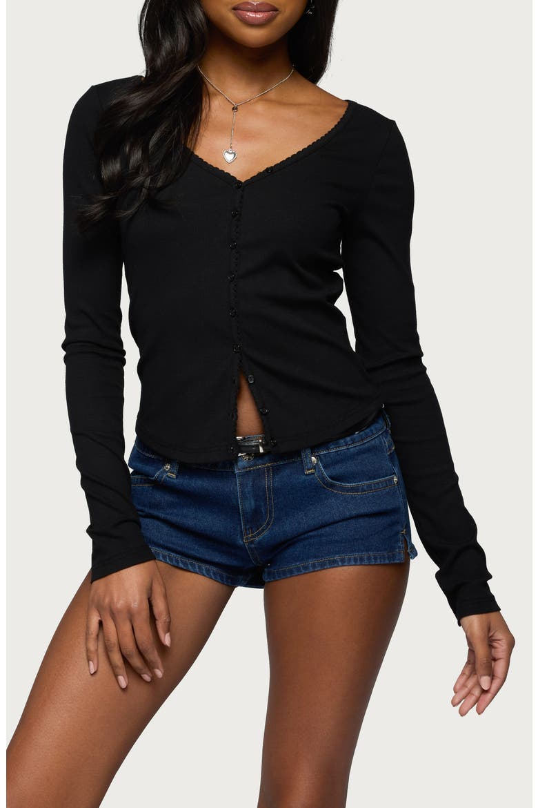 Tanya V-Neck Cardigan, Main, color, BLACK