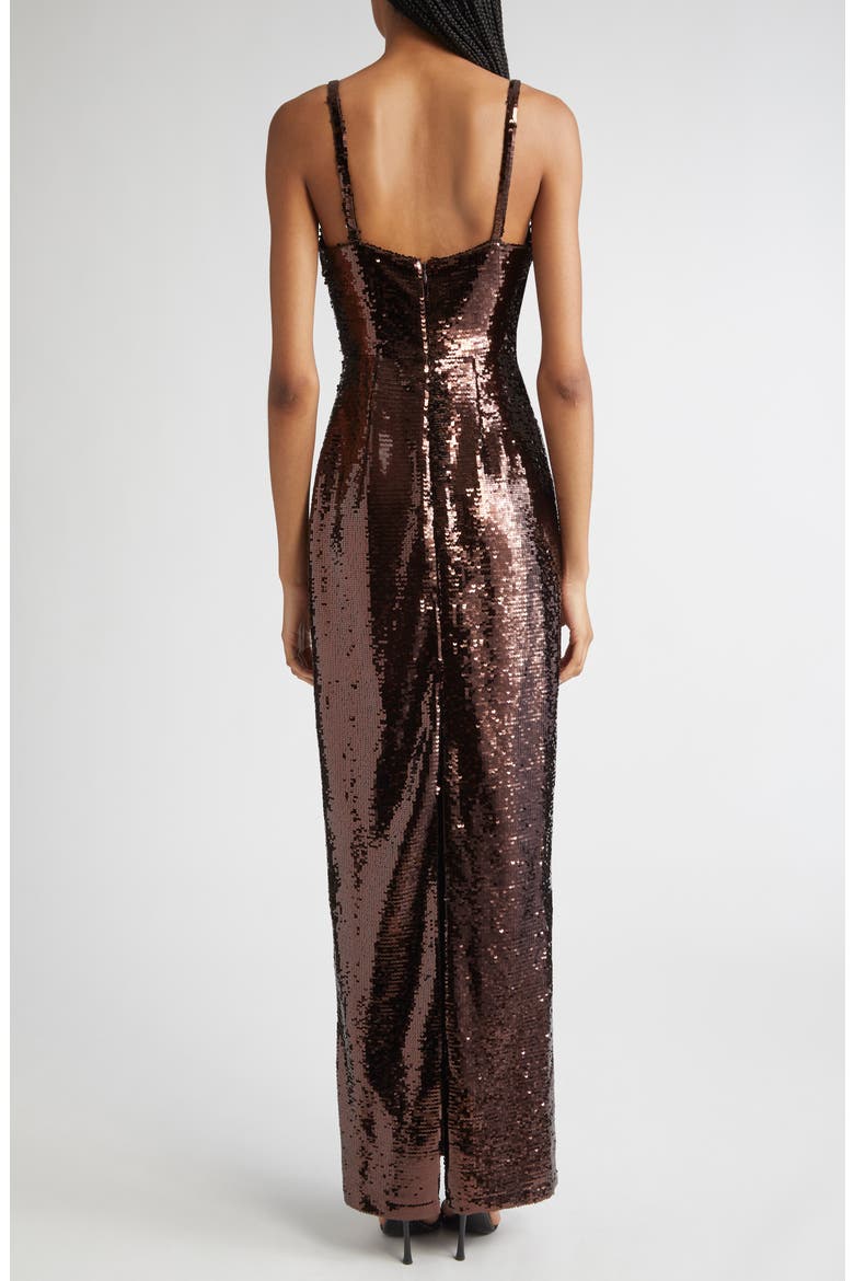 Karma Sequin Maxi Dress, Alternate, color, CHOCOLATE
