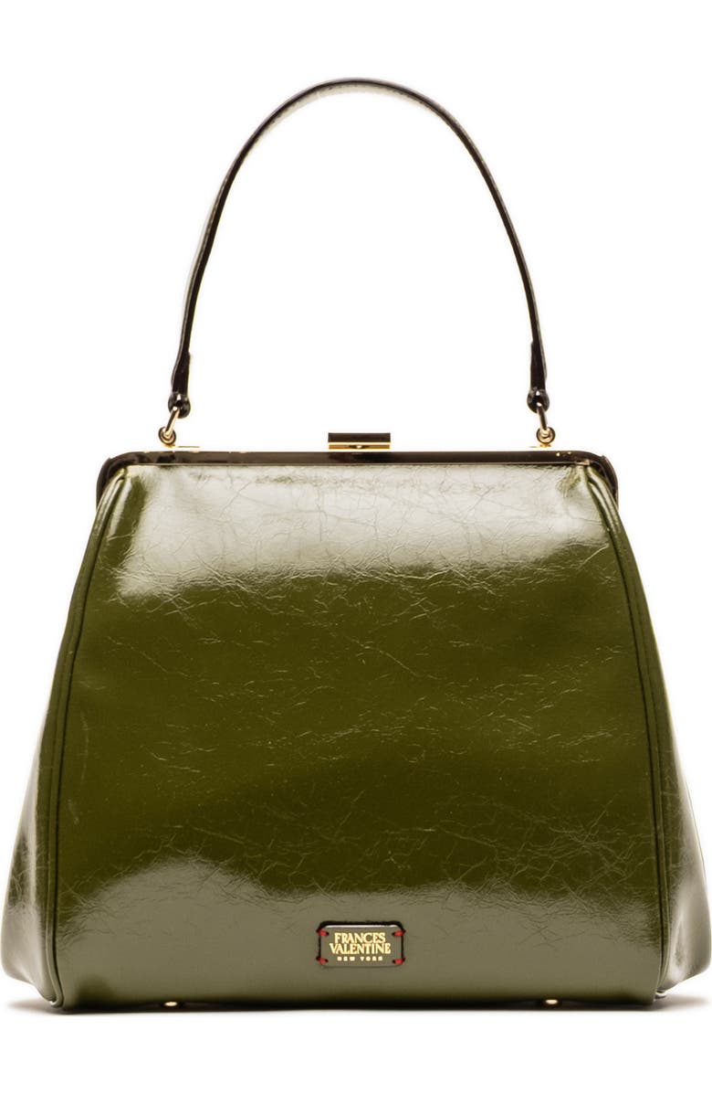 Frances Valentine Katherine Frame Leather Handbag, Main, color, Olive