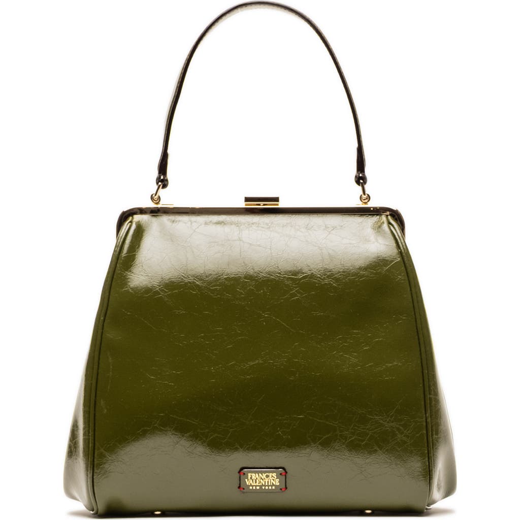 Frances Valentine Katherine Frame Leather Handbag In Green
