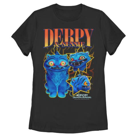 Women's KPop Demon Hunters Derpy and Sussie Friends  Graphic T-Shirt