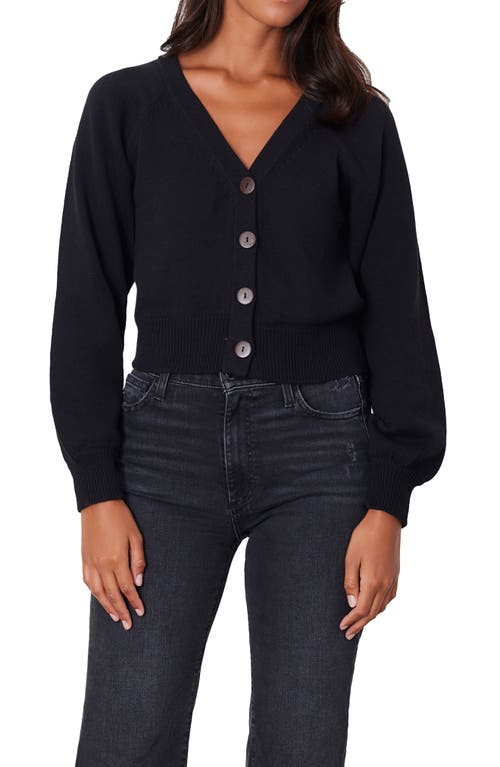 Paneros Clothing Greta Cropped Cotton Cardigan In Black