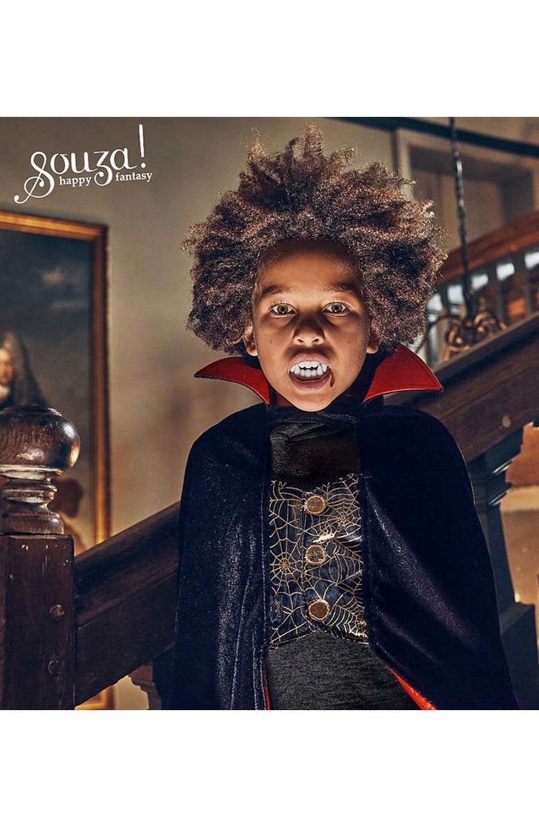 Souza Dracula cape & teeth Costume Set for Children, Includes Accessories, Alternate, color, Black