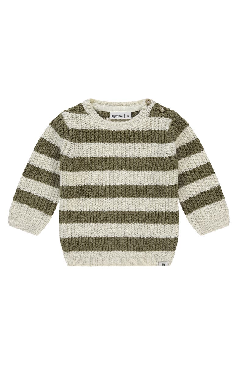 BABYFACE Stripe Knit Sweater, Main, color, Army