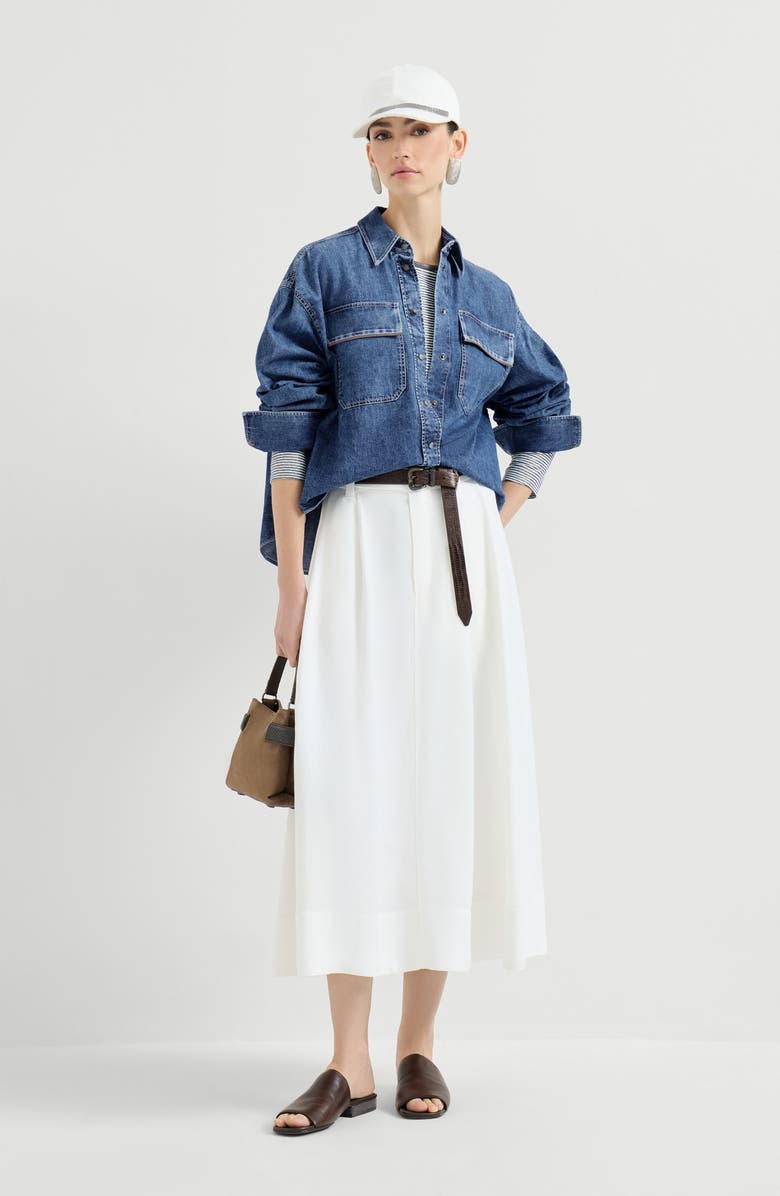 Brunello Cucinelli Lightweight denim shirt, Alternate, color, Denim