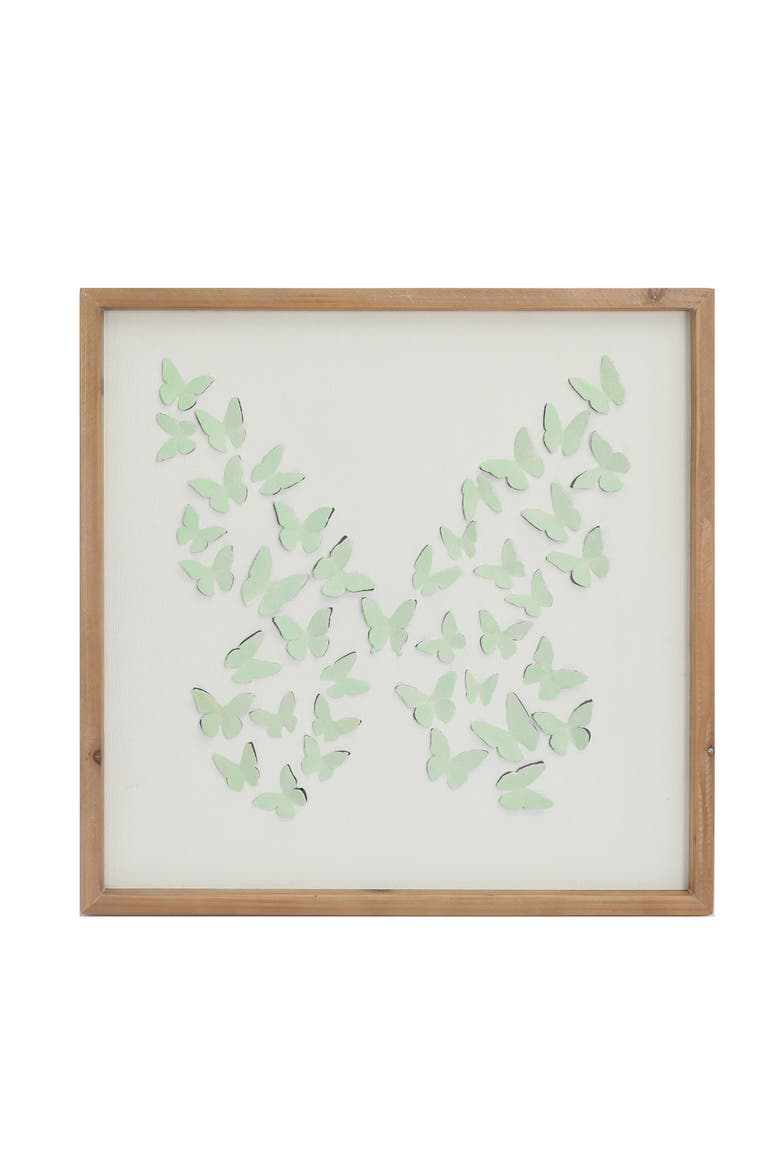 Butterfly in Frame Wall Decor, Main, color, White