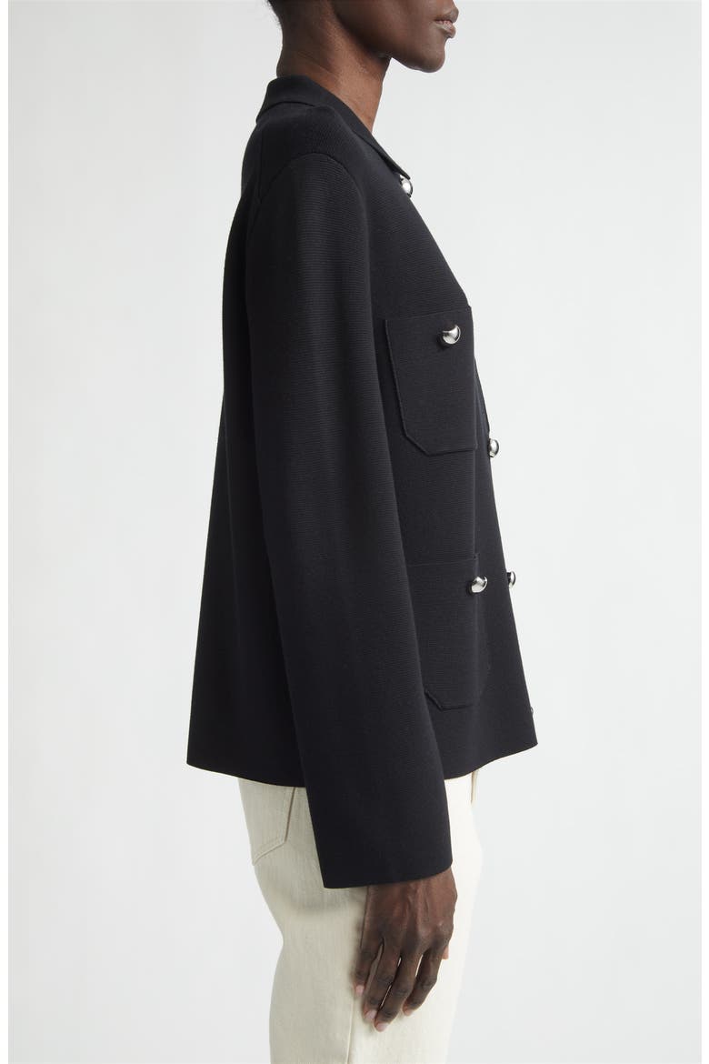 Matte Crepe Shirt Jacket, Alternate, color, BLACK MULTI