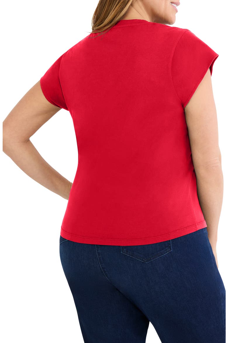 Cap Sleeve Cotton T-Shirt, Alternate, color, TRUE RED