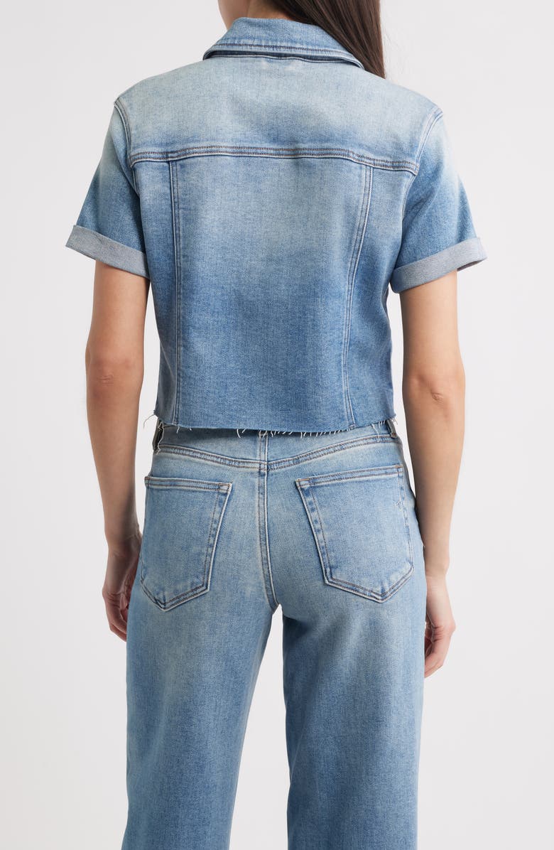 HIDDEN JEANS Short Sleeve Crop Denim Jacket, Alternate, color, Medium Wash
