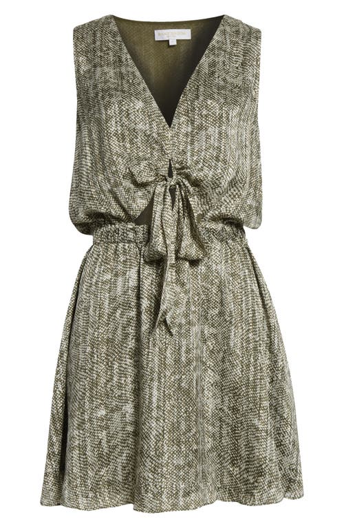 Ramy Brook Itzel Abstract Snakeskin Print Silk Blend Minidress In Green