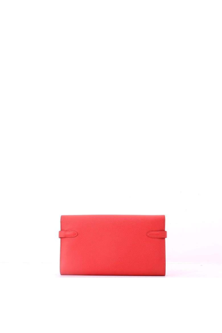 Kelly Wallet Epsom Long, Alternate, color, Rouge Pivoine