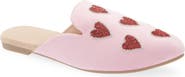 FUCHSIA Heart Velvet Flat Mule