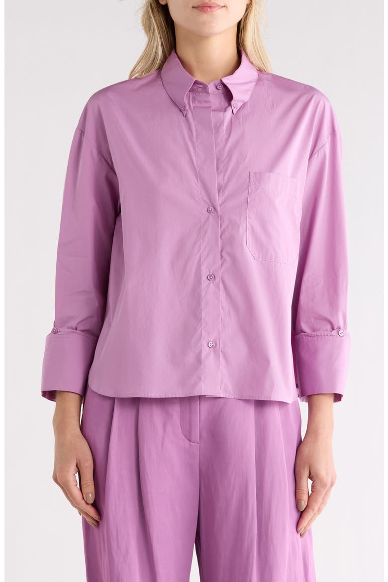 J.D. Cotton Button-Down Shirt, Main, color, LILAC