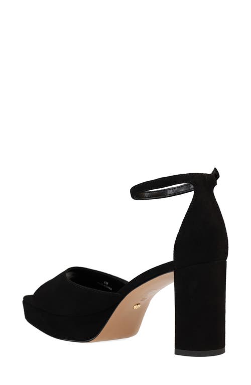 Pelle Moda Pearly Ankle Strap Platform Sandal In Black
