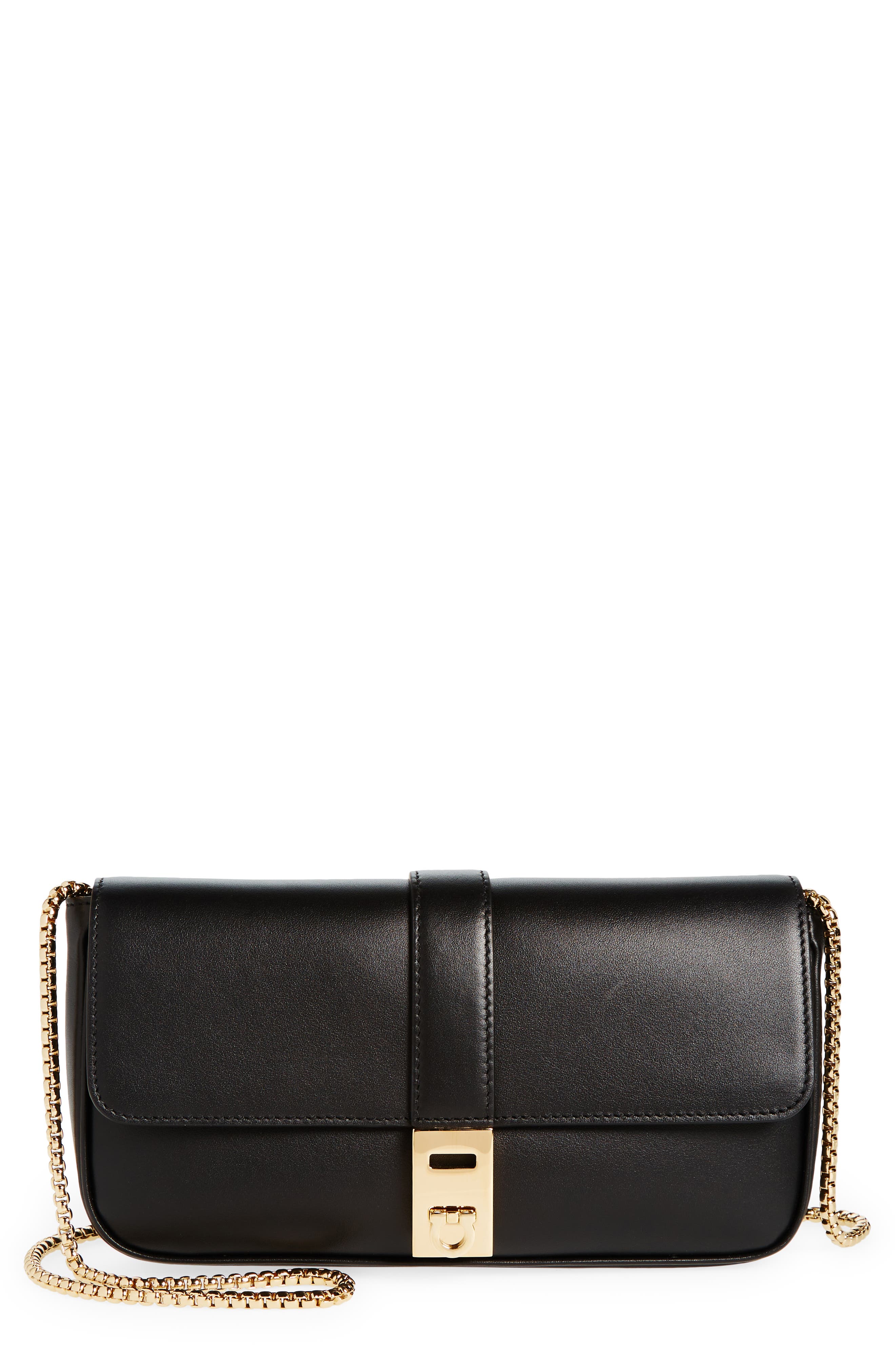 FERRAGAMO Archive Gancini Flap Crossbody Bag, Main, color, 