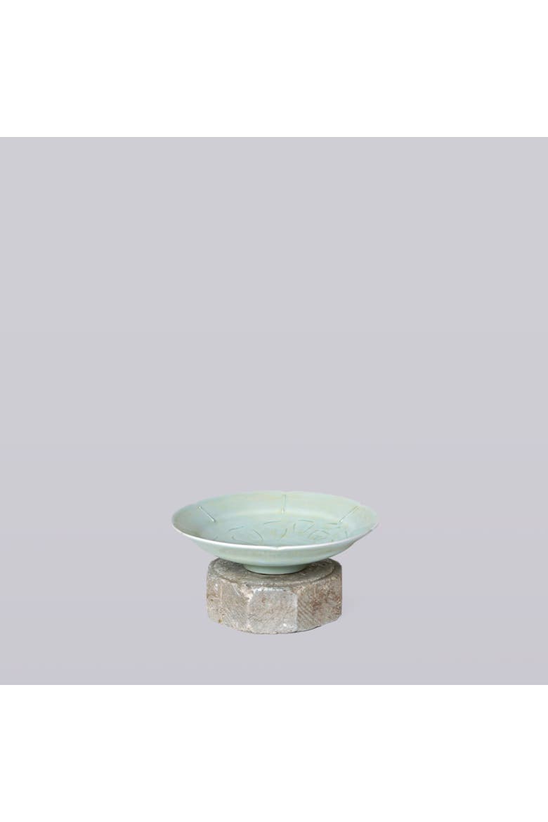 Porcelain Small Peony Dish, Alternate, color, Green