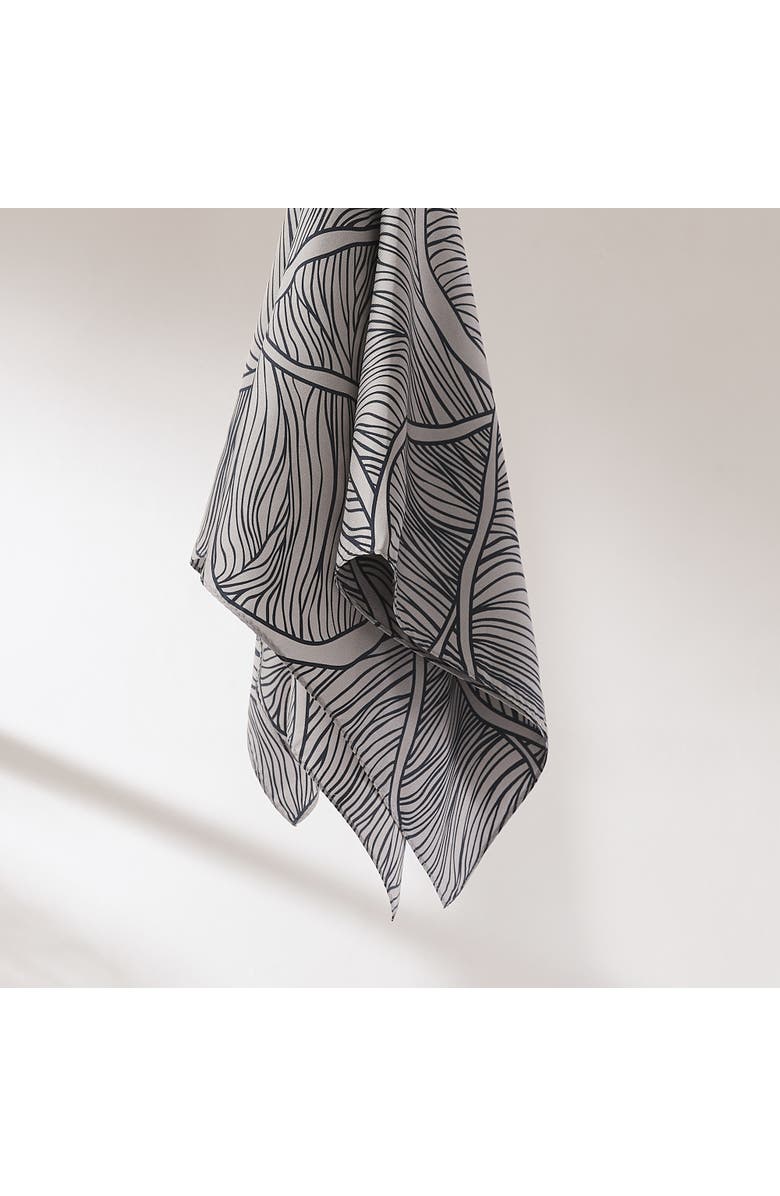 Chuks Collins x Lush Decor Umbra Bloom Silk Scarf, Alternate, color, Navy/Neutral