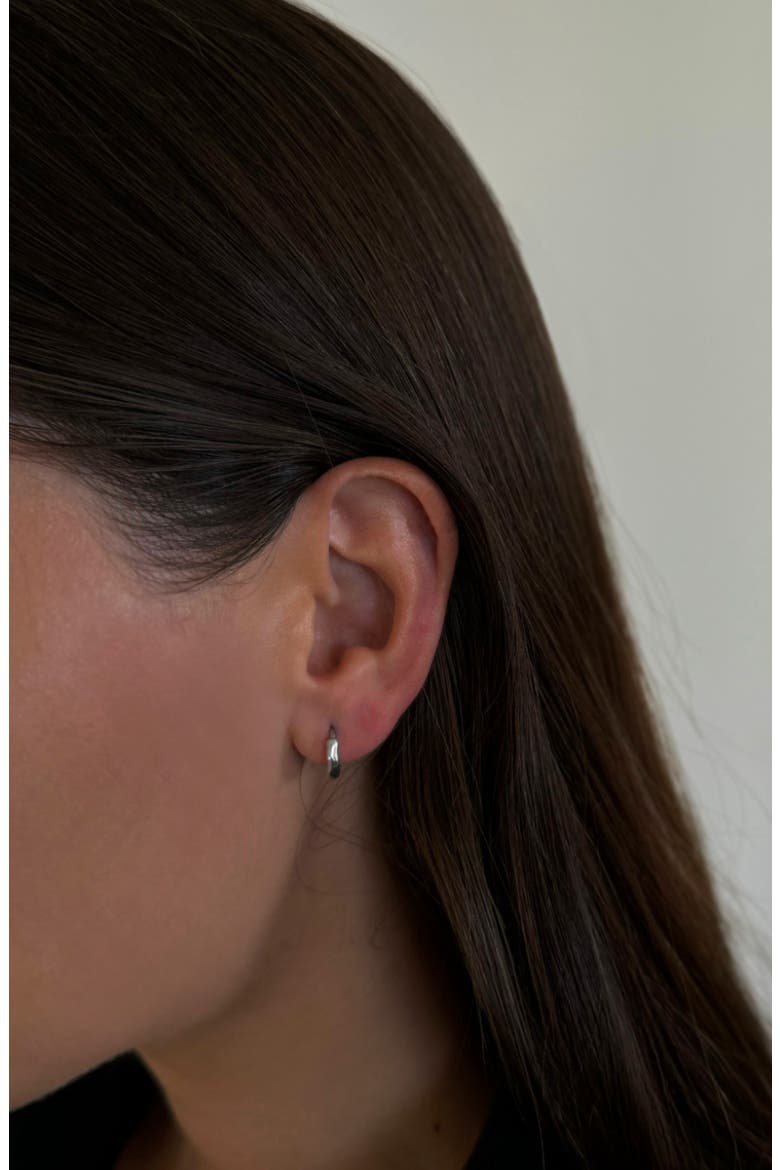 Silver Huggies Earrings, Alternate, color, Silver