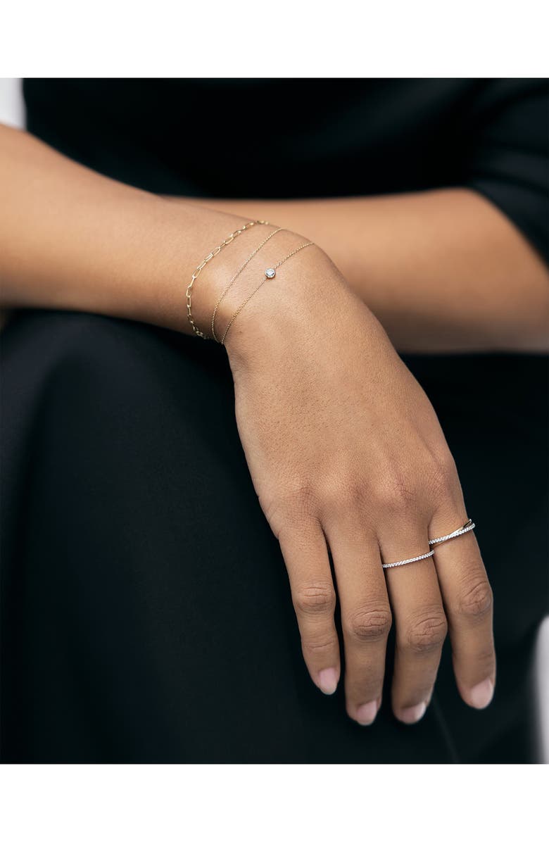 Monica Vinader Solitaire Diamond Pendant Bracelet, Alternate, color, 14K Gold / Diamond