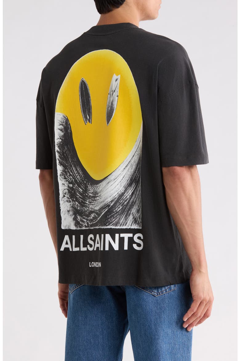 Partywave Graphic T-Shirt, Alternate, color, WASHED BLACK