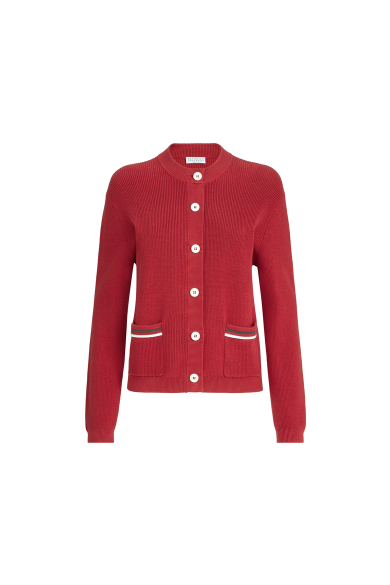 Cotton cardigan, Alternate, color, Ruby
