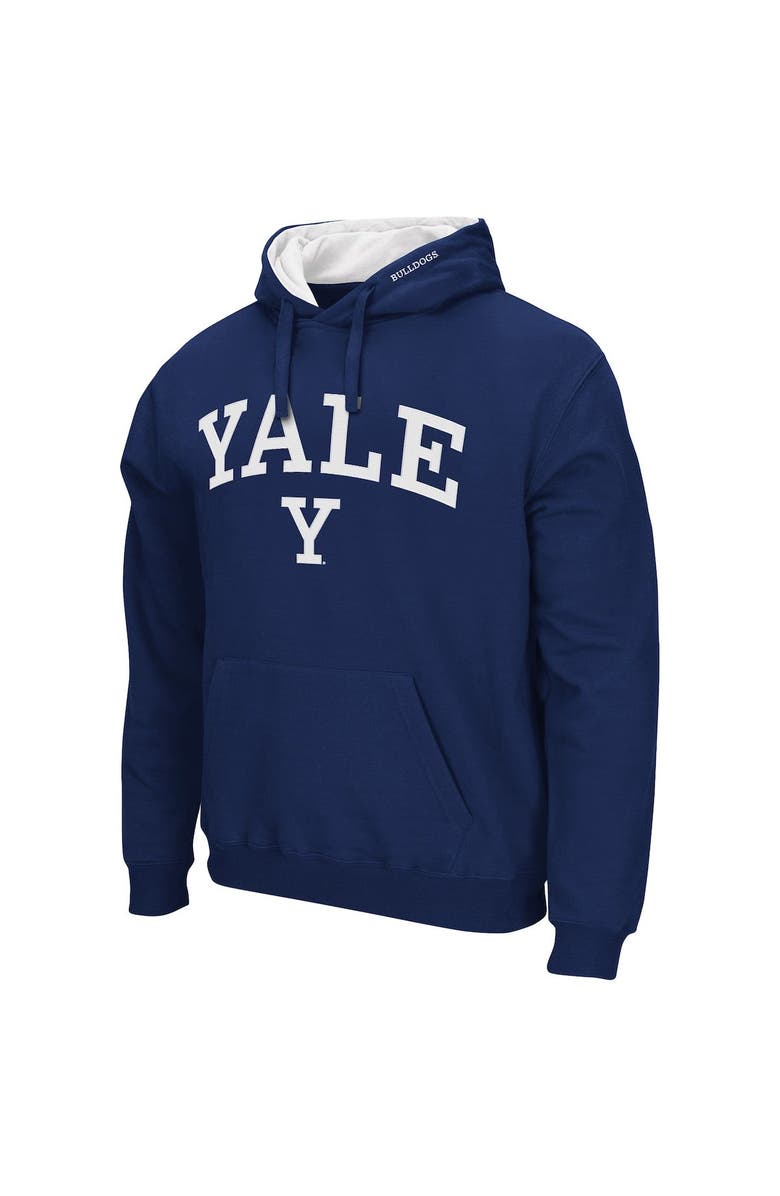 COLOSSEUM Men's Colosseum Navy Yale Bulldogs Arch and Logo Pullover Hoodie, Alternate, color, Navy