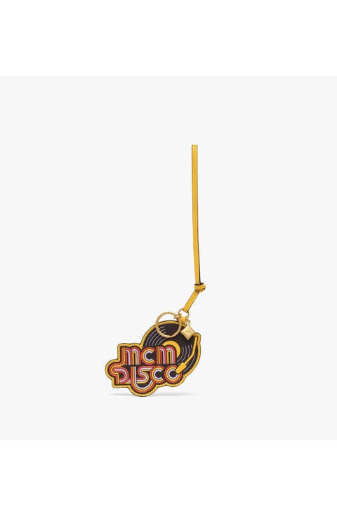 Disco Turntable Charm in Visetos Leather Mix
