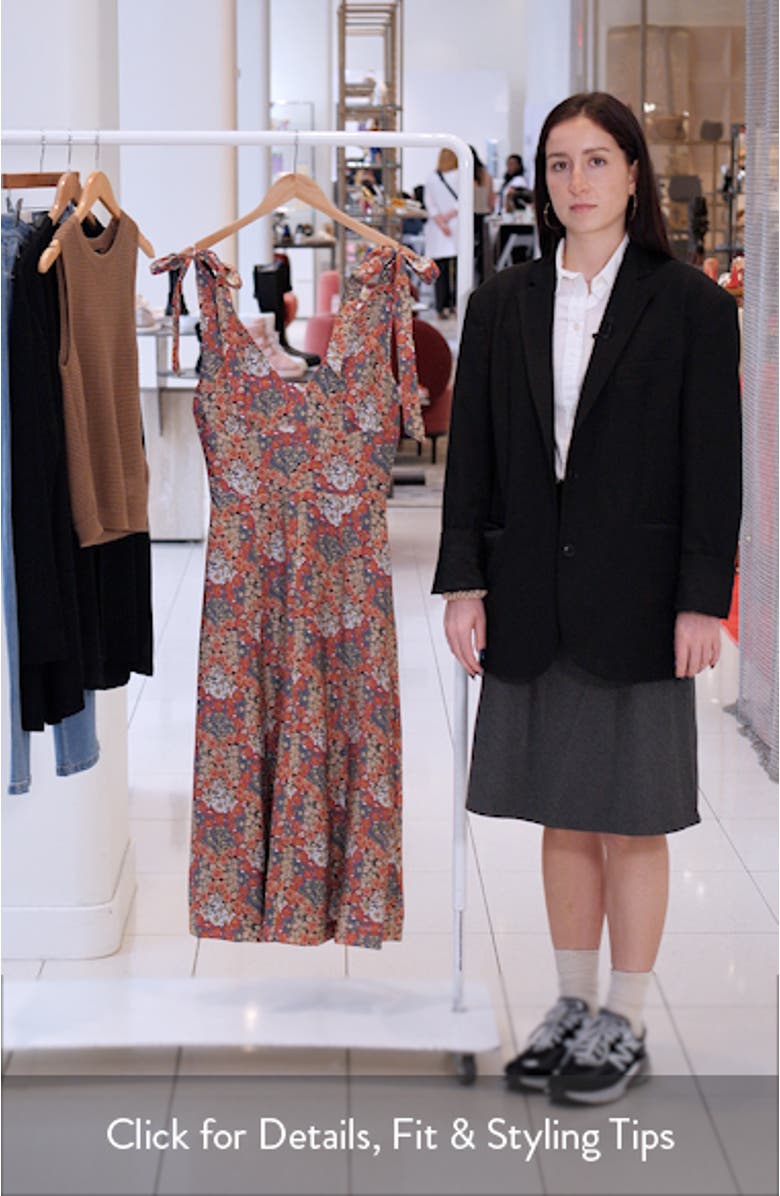 Swindon Floral Tie Strap A-Line Midi Dress, sales video thumbnail