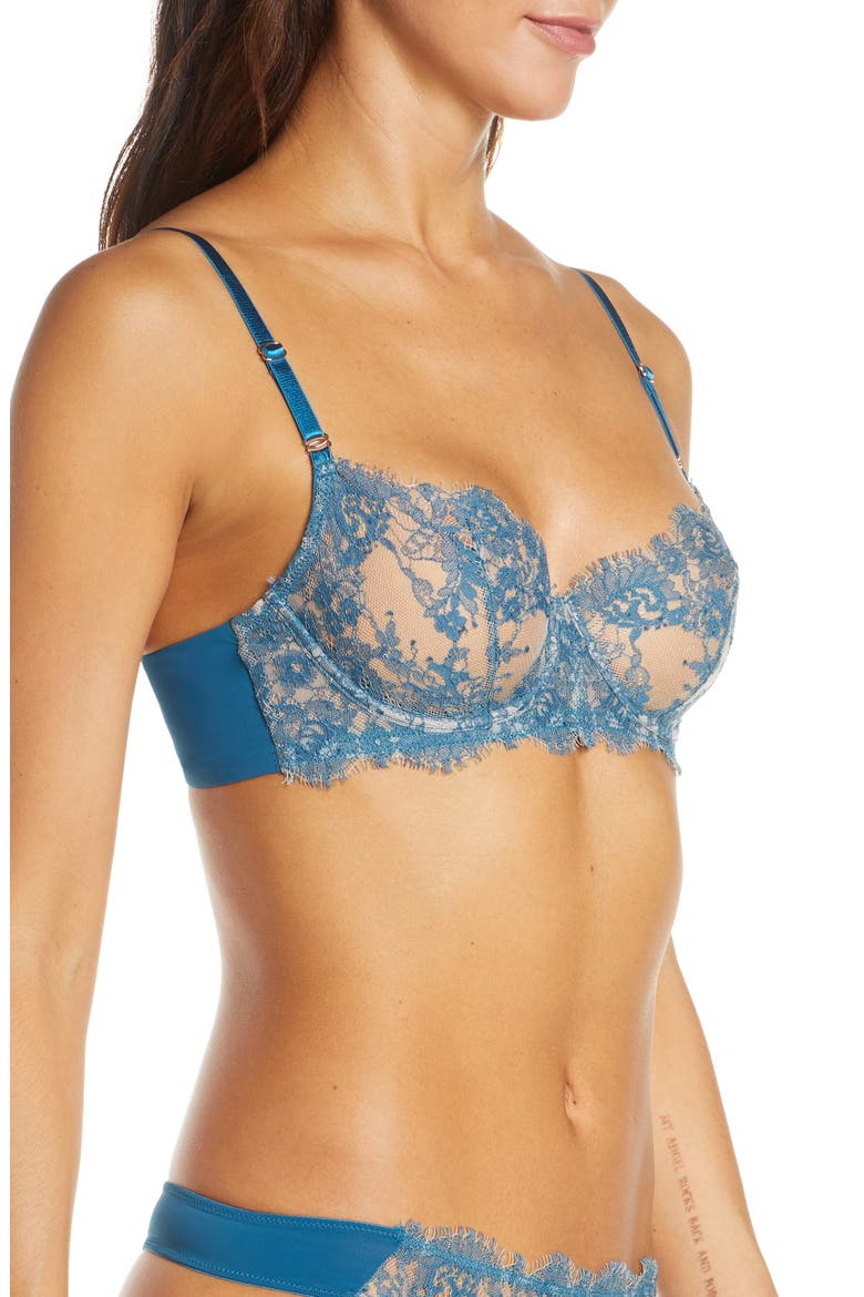 Entice Underwire Balconette Bra, Alternate, color, TEAL/NAKED