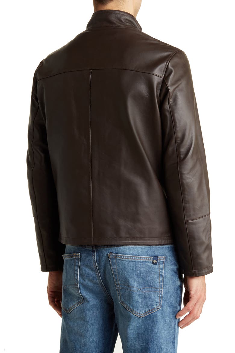 Classic Leather Moto Jacket, Alternate, color, JAVA