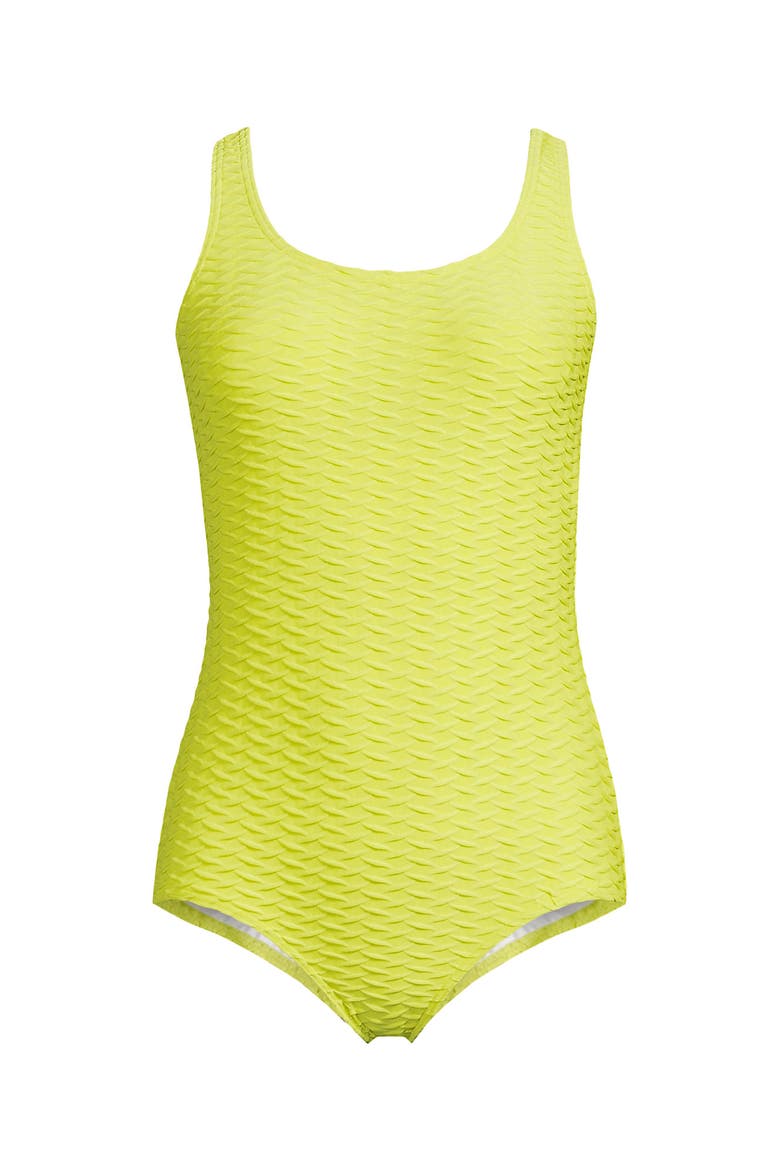 Tugless Low Leg One Piece Swimsuit, Alternate, color, Sunlight Lime Diamond Jacquard