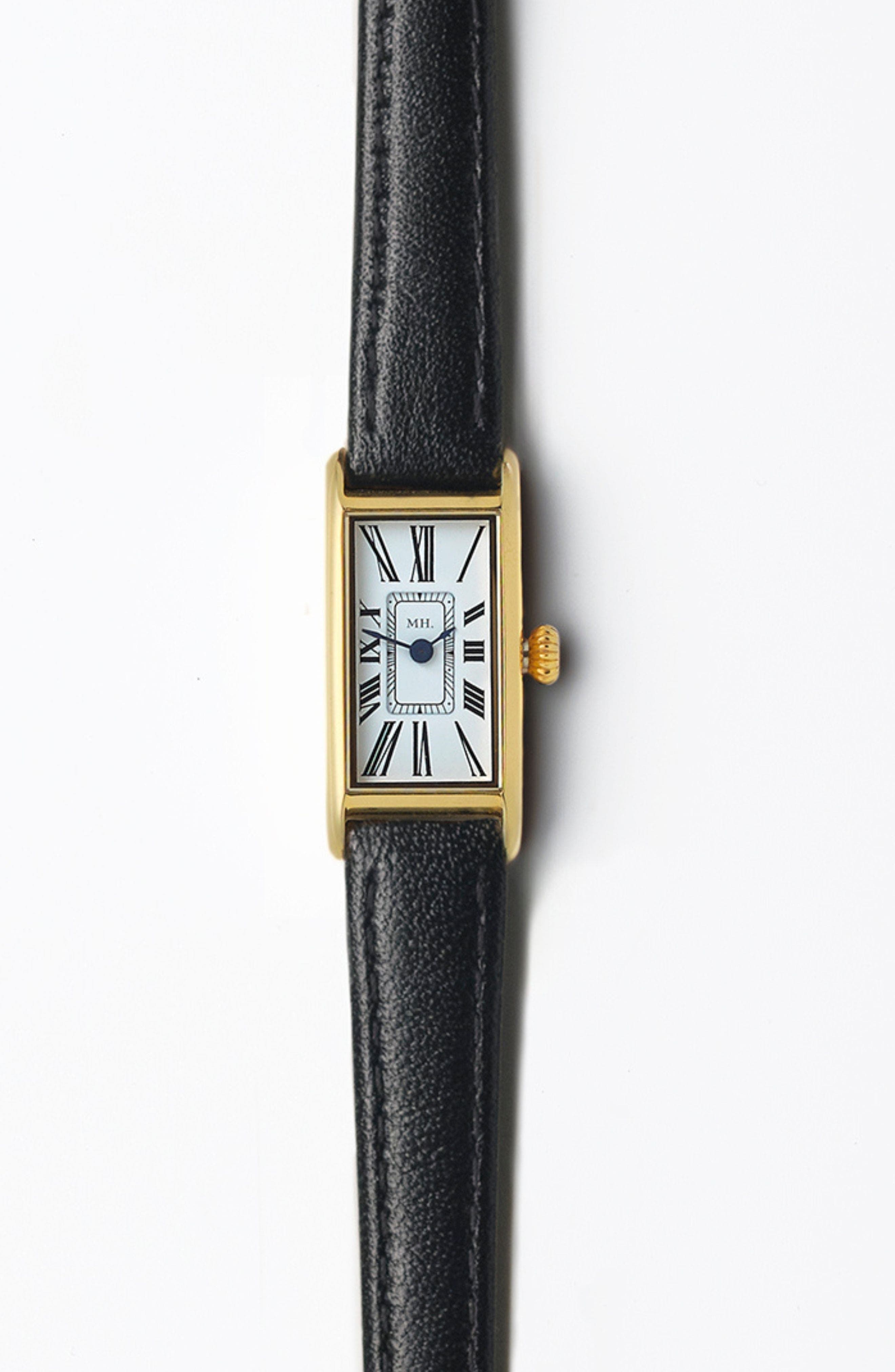 Gold Watch - Black Strap