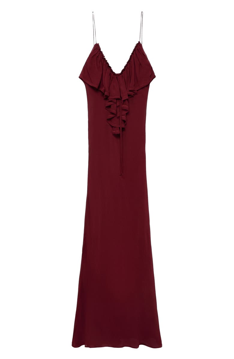 MANGO Ruffle Detail Sleeveless Gown, Alternate, color, 