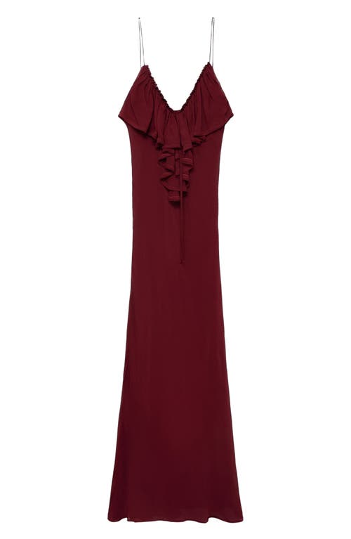 Mango Ruffle Detail Sleeveless Gown