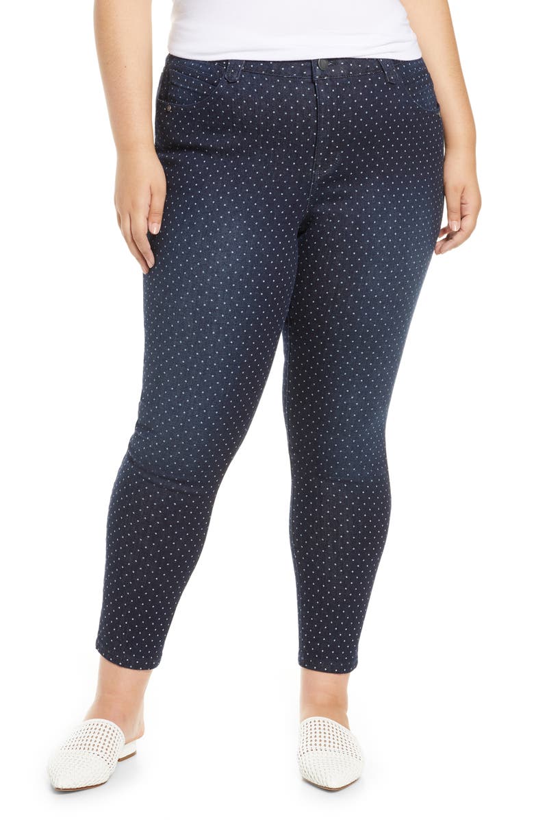 Wit & Wisdom Ab-Solution Dot Pattern Ankle Skinny Jeans, Main, color,