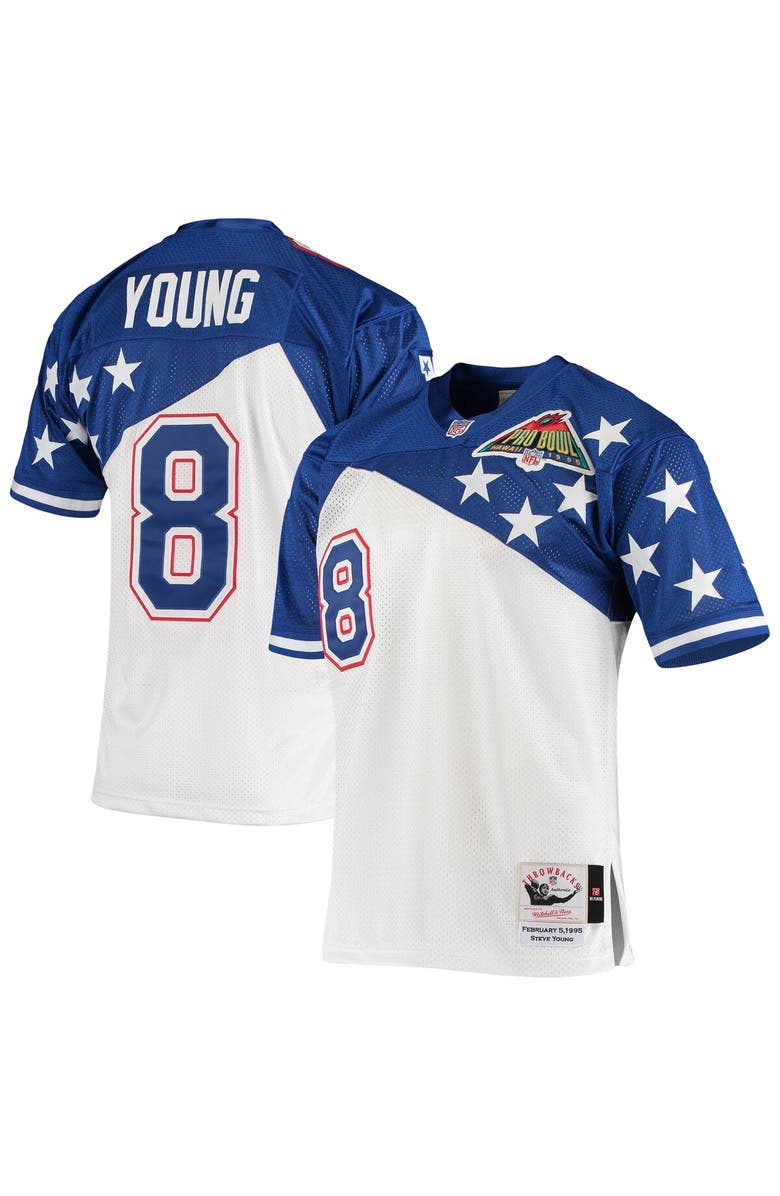 Mitchell & Ness Men's Mitchell & Ness Steve Young White/Blue NFC 1994 Pro Bowl Authentic Jersey, Alternate, color, White