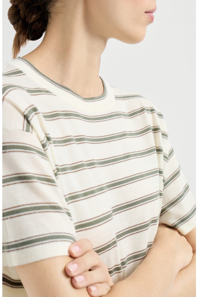 Sparkling stripe t-shirt, Alternate, color, Panama