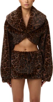 Naked Wardrobe Faux Fur Shrug