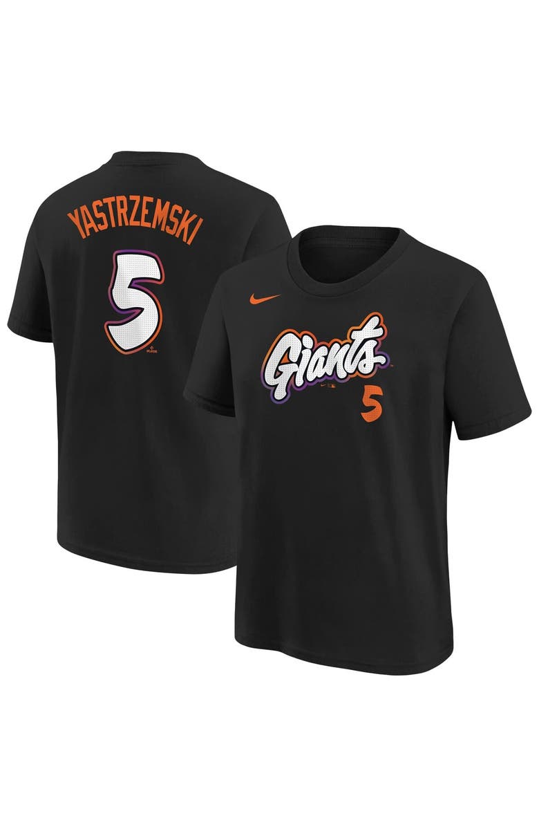Nike Youth Nike Mike Yastrzemski Black San Francisco Giants Fuse City Connect Name & Number T-Shirt, Alternate, color, 