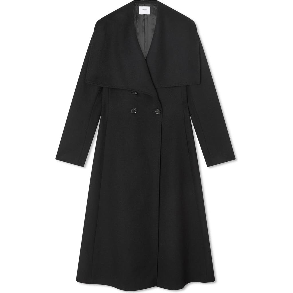 Lk Bennett Rose Merino Wool Coat In Black