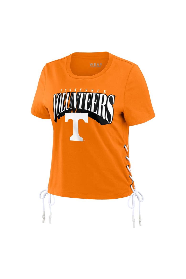 Women's WEAR by Erin Andrews Tennessee Orange Tennessee Volunteers Side Lace-Up Modest Crop T-Shirt, Alternate, color, Tennessee Orange