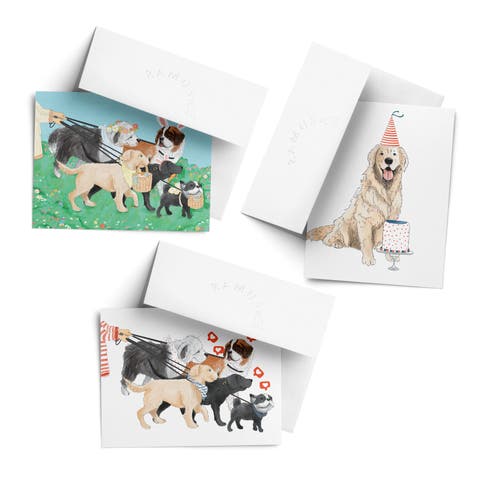 Easter Assorted Greeting Card Pack (3ct) "Easter Dogs, Likes, Golden Party"