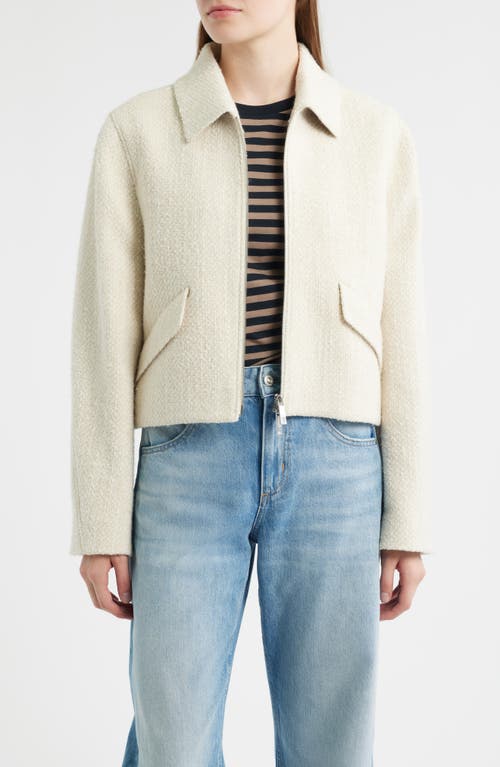 Hugo Boss Boss Cafiore Textured Wool Blend Jacket In Neutral