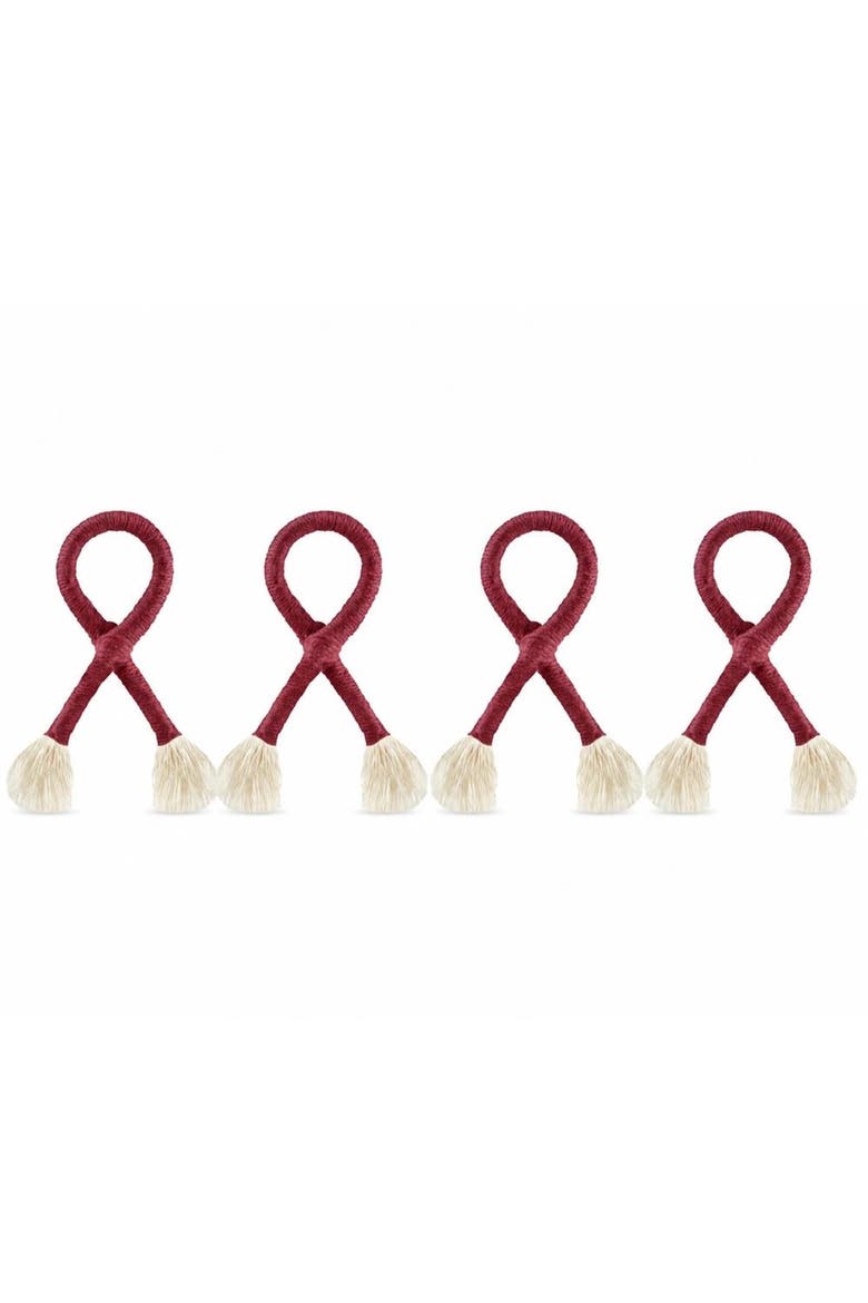 Nautical Knot Napkin Rings, Alternate, color, Wine
