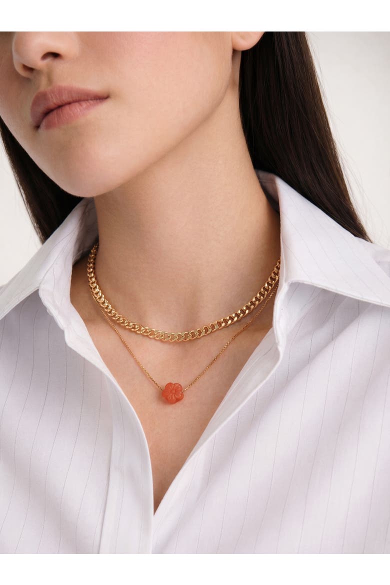 Kyoto Flower Agate Pendant Necklace, Alternate, color, Red