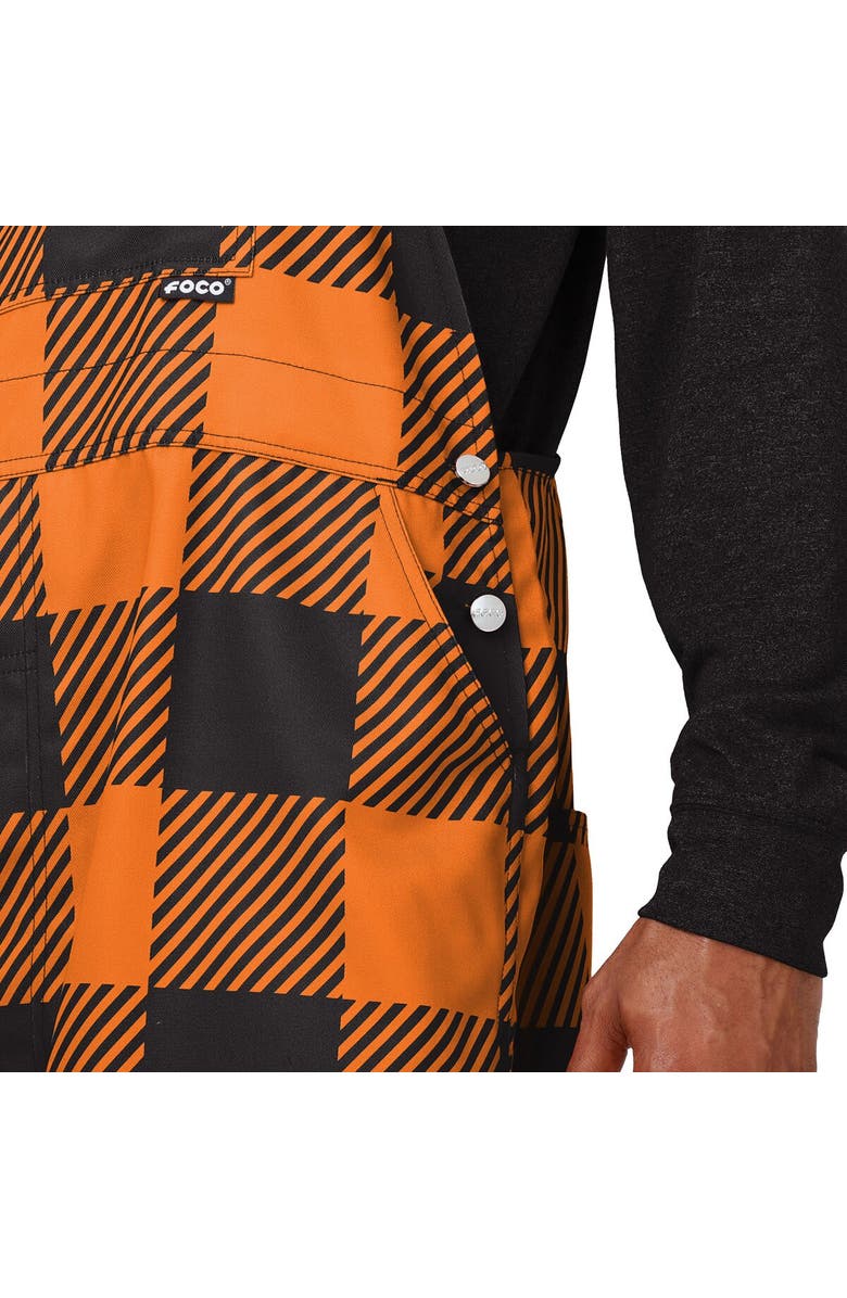 FOCO Men's FOCO  Orange Cincinnati Bengals Big Logo Plaid Overalls, Alternate, color, 