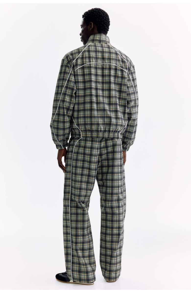 H&M Relaxed Fit Nylon Track Pants, Alternate, color, Beige/Checked