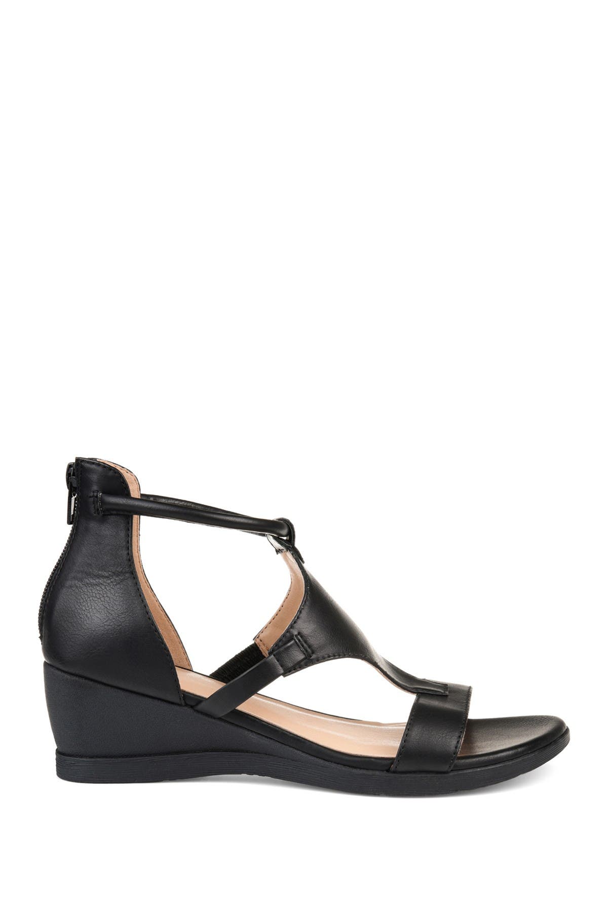 Journee Collection JOURNEE Trayle Wedge Sandal, Alternate, color, Black