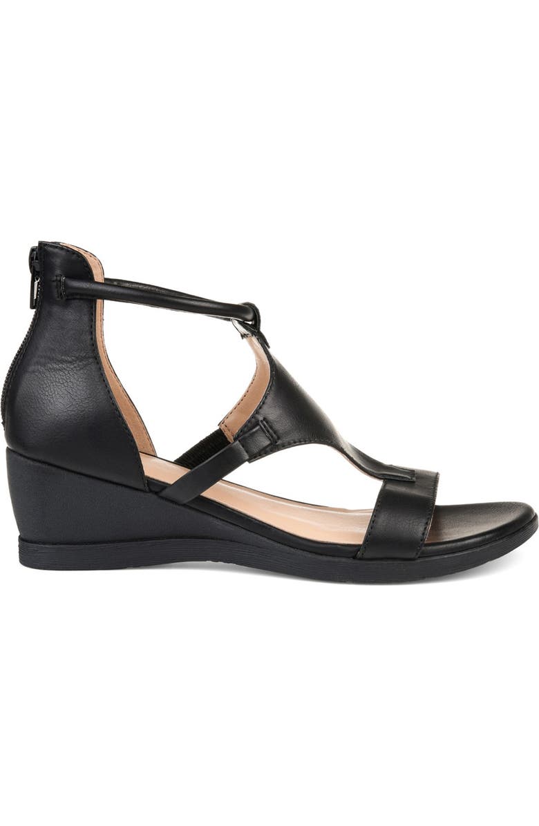 Journee Collection JOURNEE Trayle Wedge Sandal, Alternate, color, Black